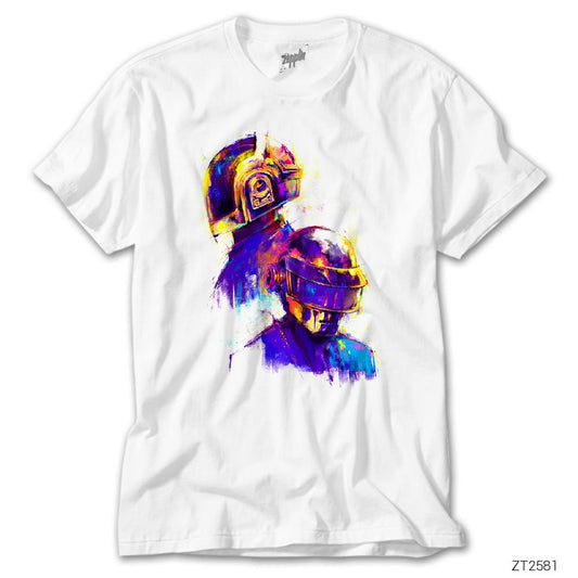 Daft Punk Twin Beyaz Tişört