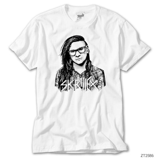Skrillex Drawing Beyaz Tişört