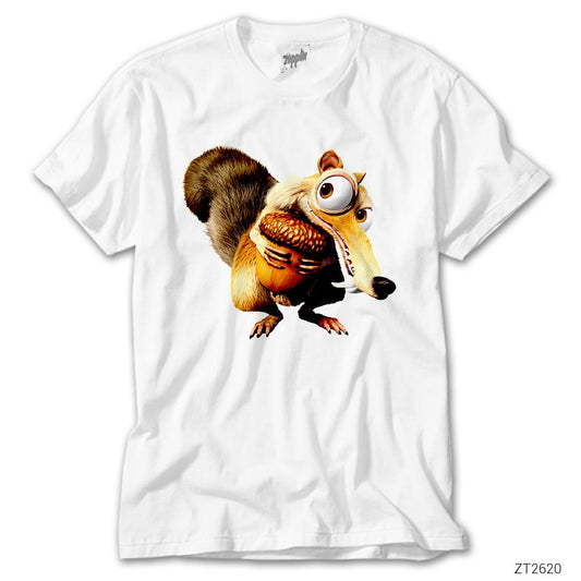 Buz Devri Squierl and Acorn Beyaz Tişört