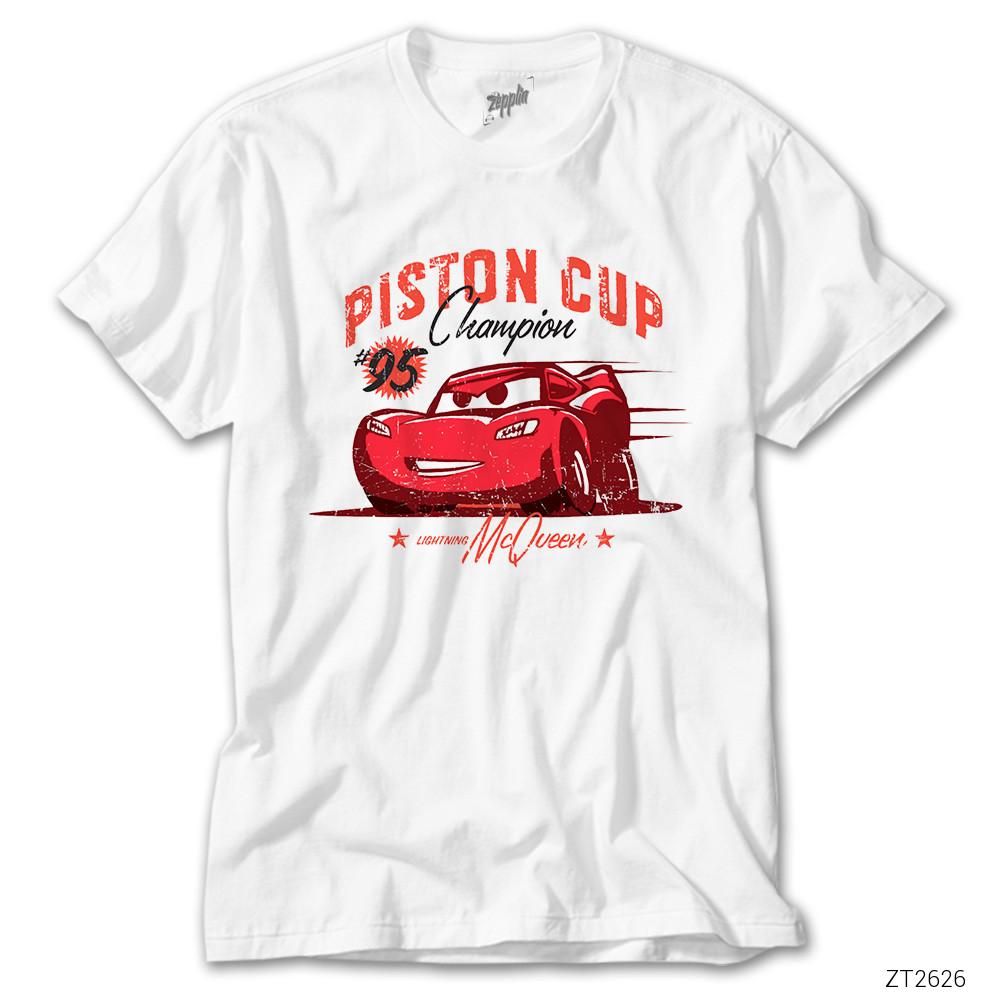 Cars Piston Cup Beyaz Tişört