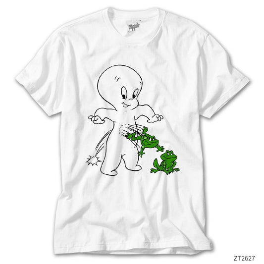 Casper And Frog Beyaz Tişört