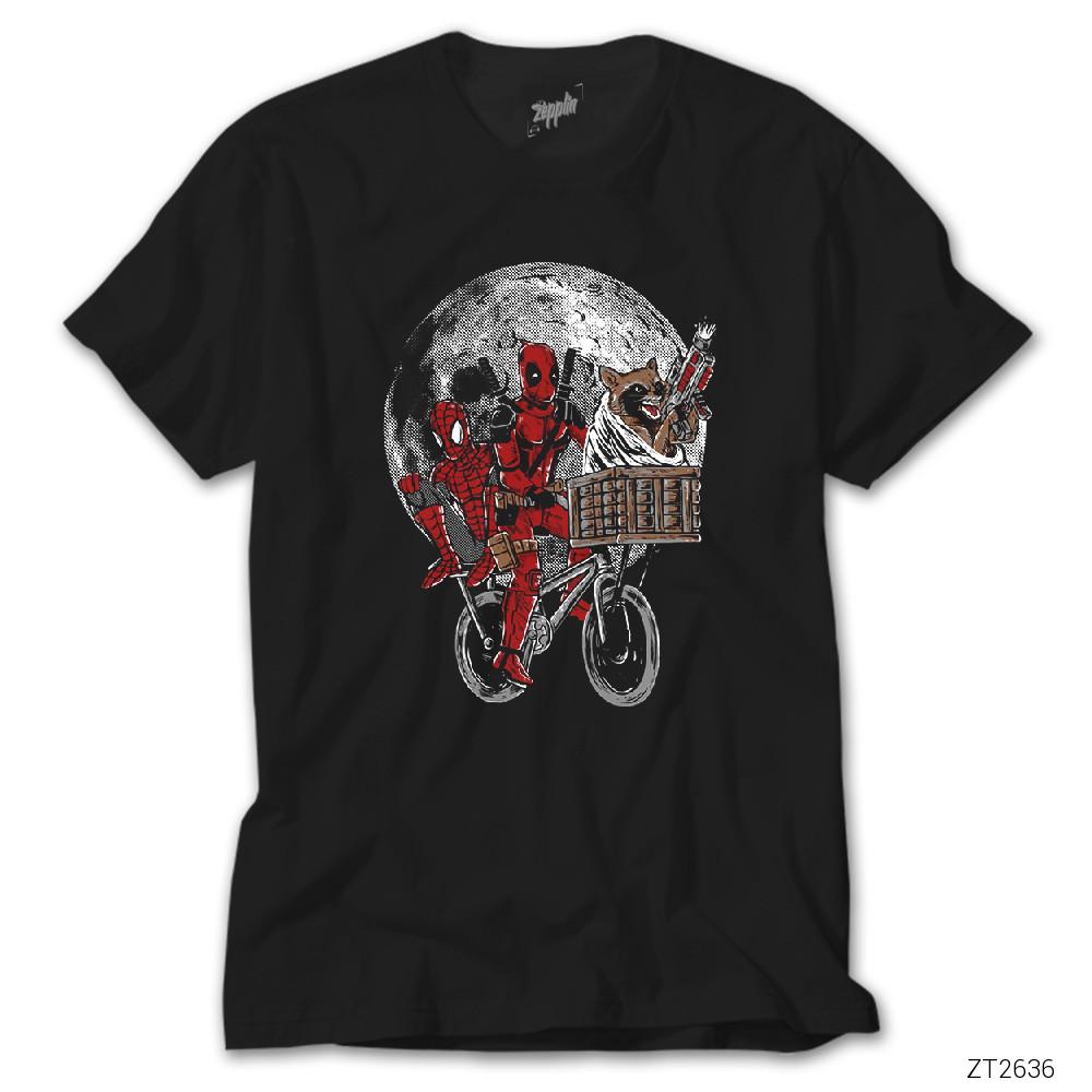 Deadpool and Moon Siyah Tişört