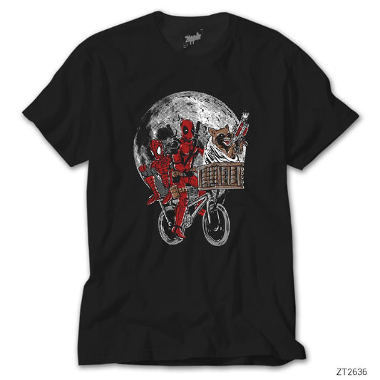 Deadpool and Moon Siyah Tişört