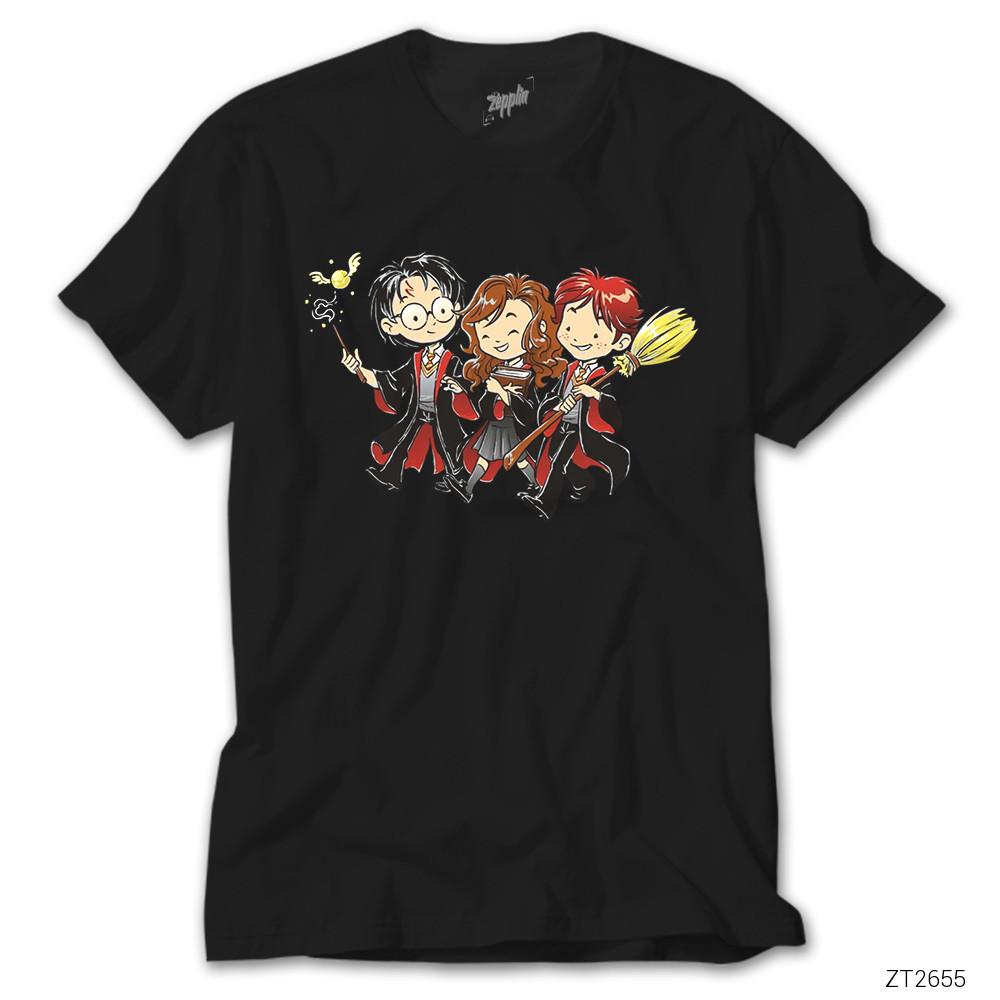 Harry Potter Cartoon Siyah Tişört