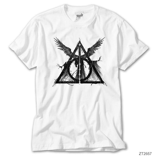 İndirimli Harry Potter Deathly Hallows Beyaz Tişört