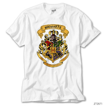 Harry Potter Hogwarts Logo Beyaz Tişört