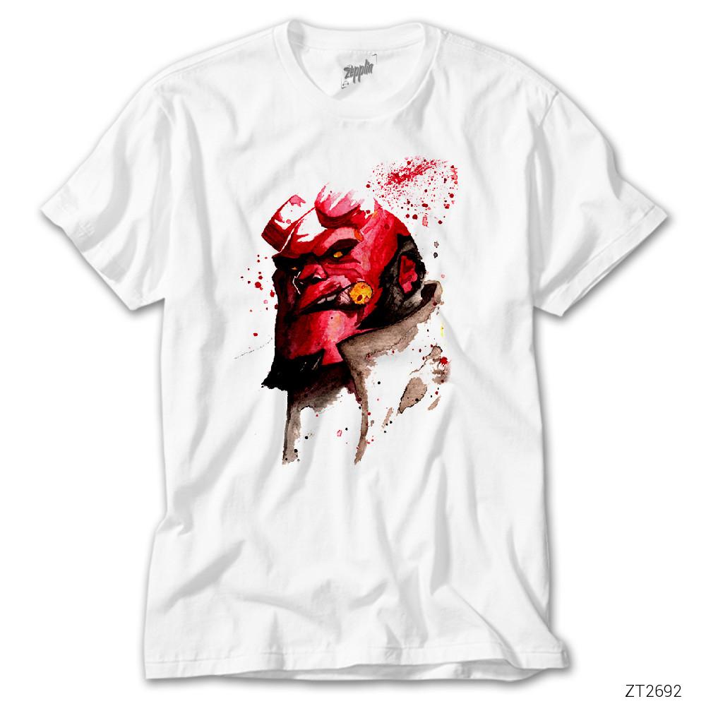 HellBoy Splash beyaz tişört