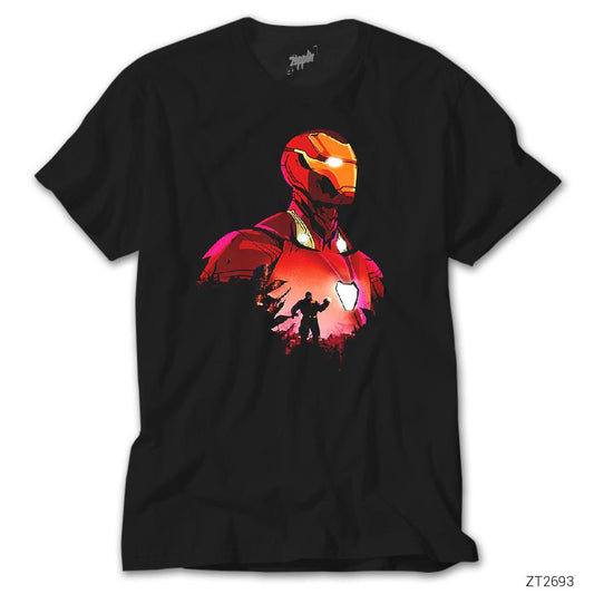 Iron man And Thanos Siyah Tişört