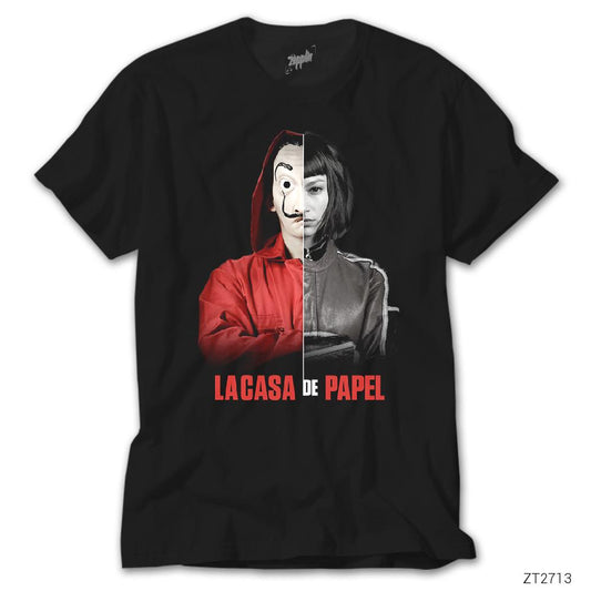 La Casa De Papel Half Tokio Siyah Tişört