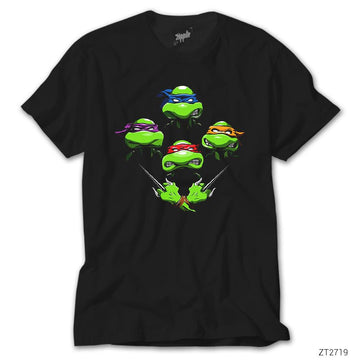 Ninja Turtles Face Siyah Tişört