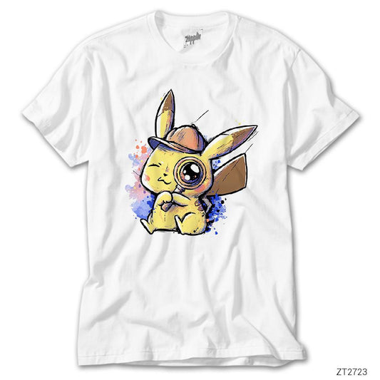 Pikachu Detective Beyaz Tişört