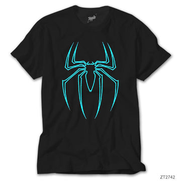 Spiderman Blue Logo Siyah Tişört