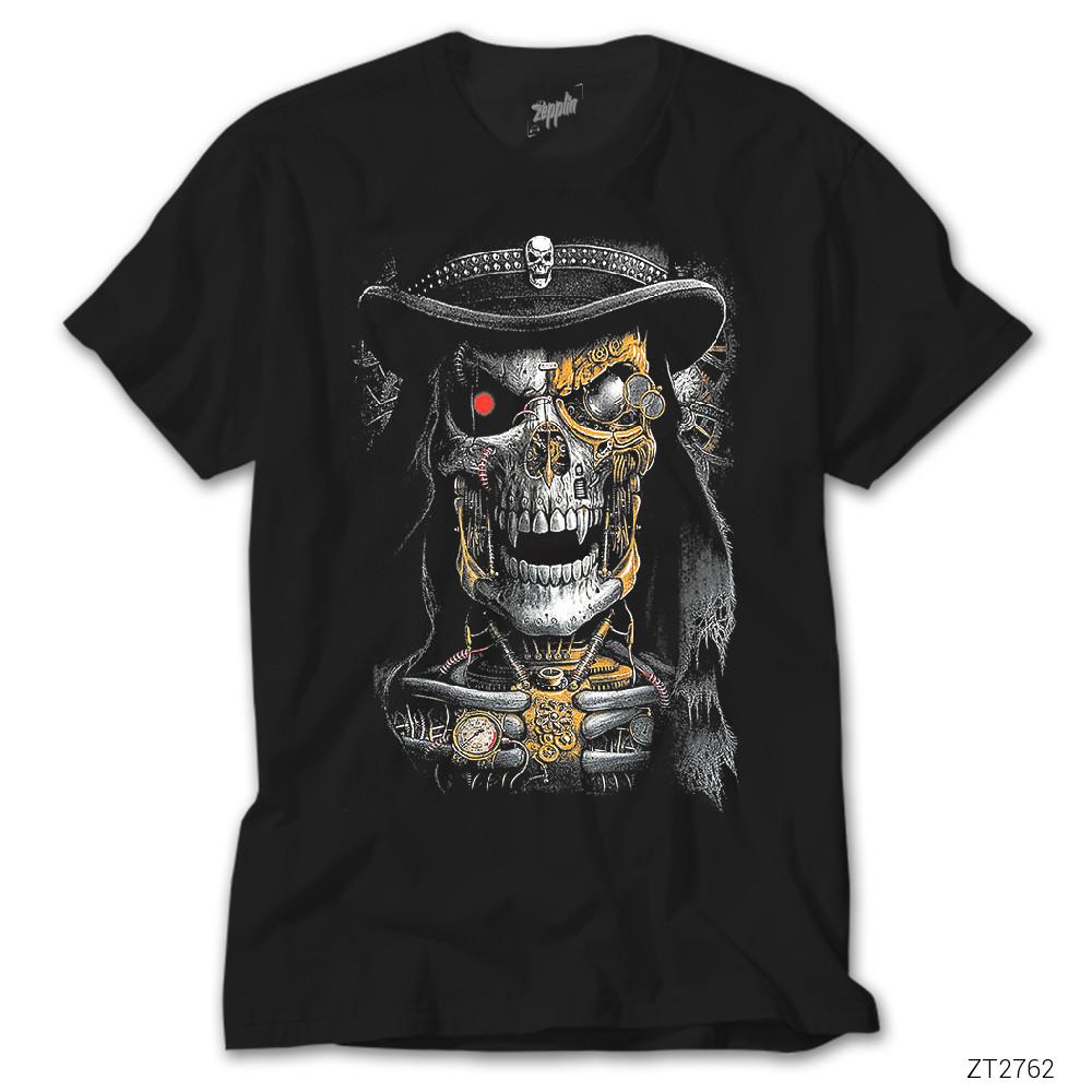 Terminator Skull Siyah Tişört