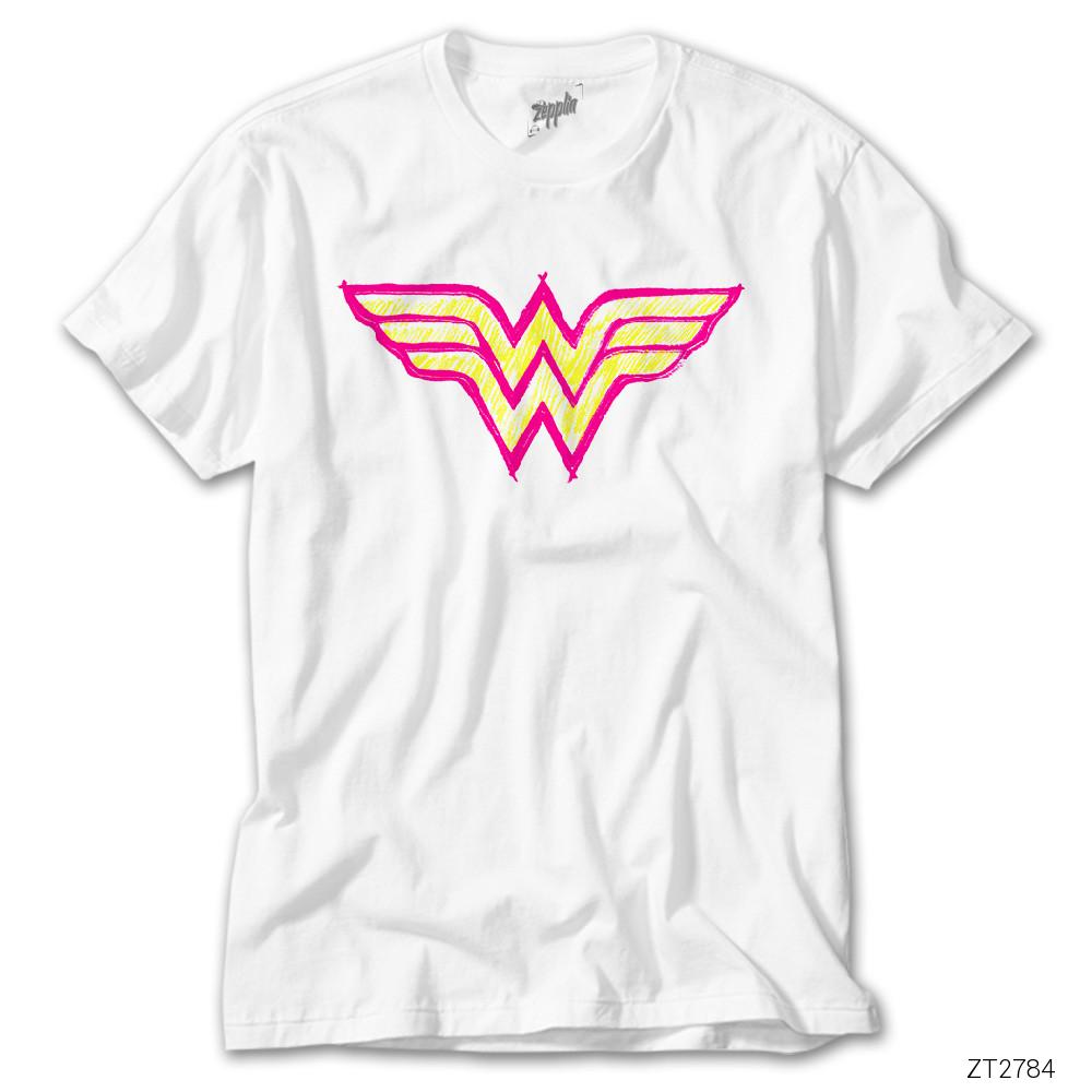 Wonder Woman Logo Beyaz Tişört