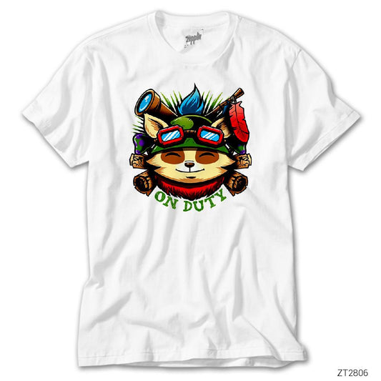 League of Legends Teemo On Duty Beyaz Tişört