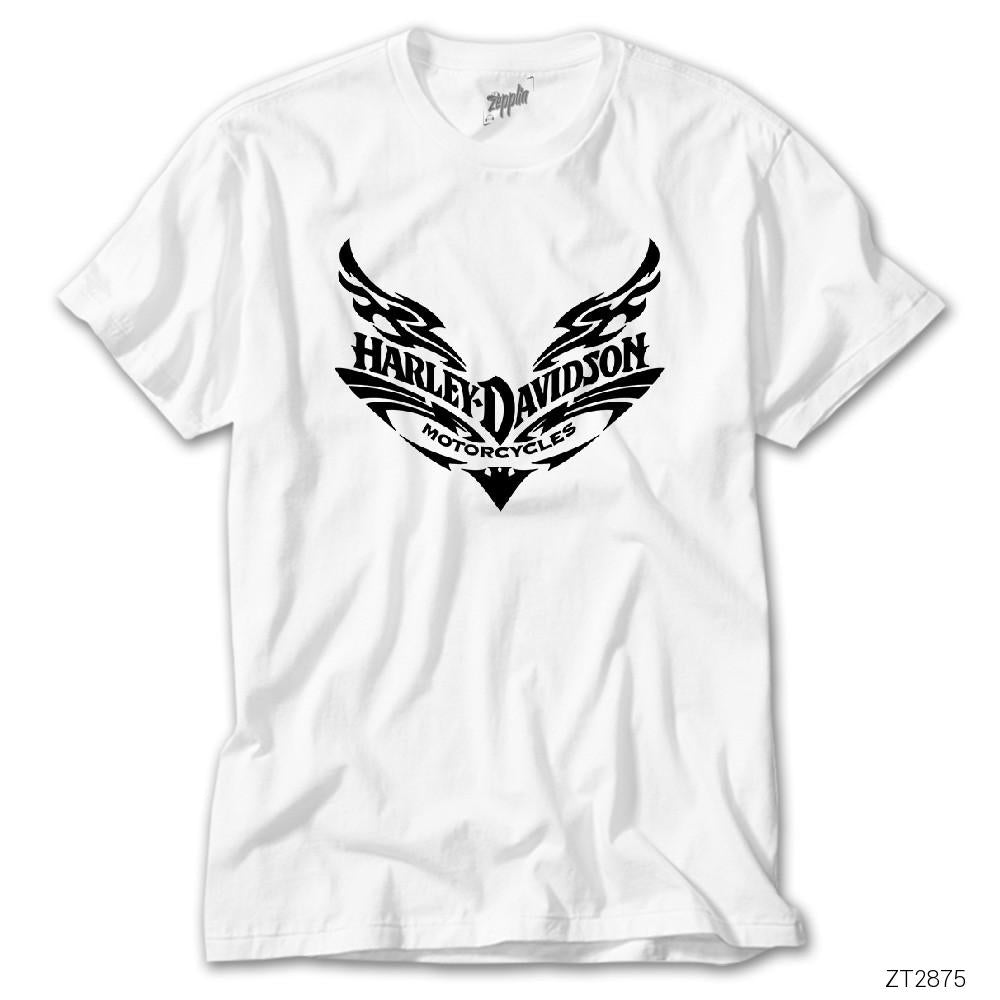 Harley Davidson Flat Logo Beyaz Tişört