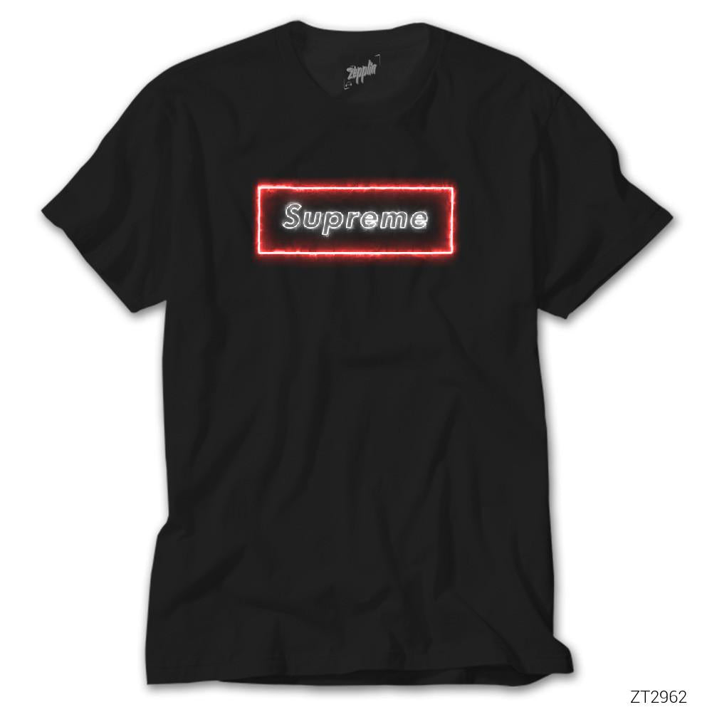 Supreme Neon Siyah Tişört