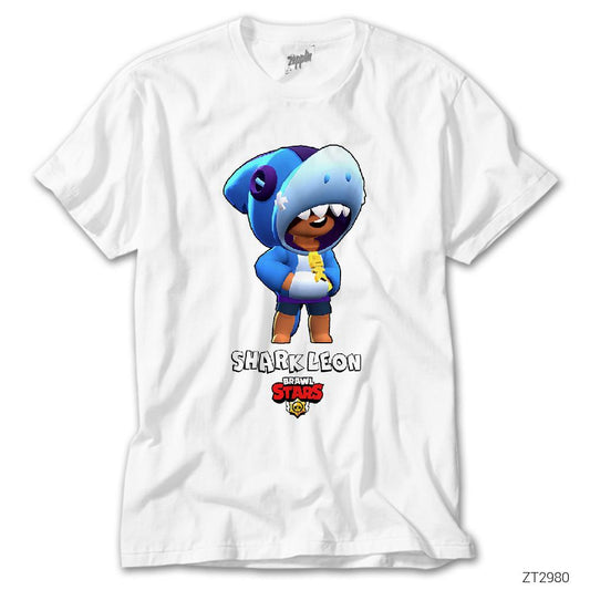 Brawl Stars Shark Leon Beyaz Tişört