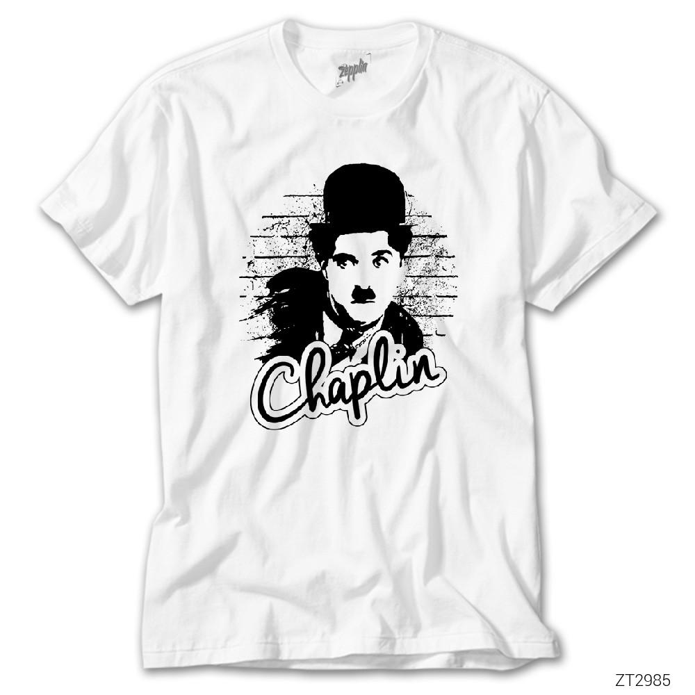 Charlie Chaplin Wall Beyaz Tişört