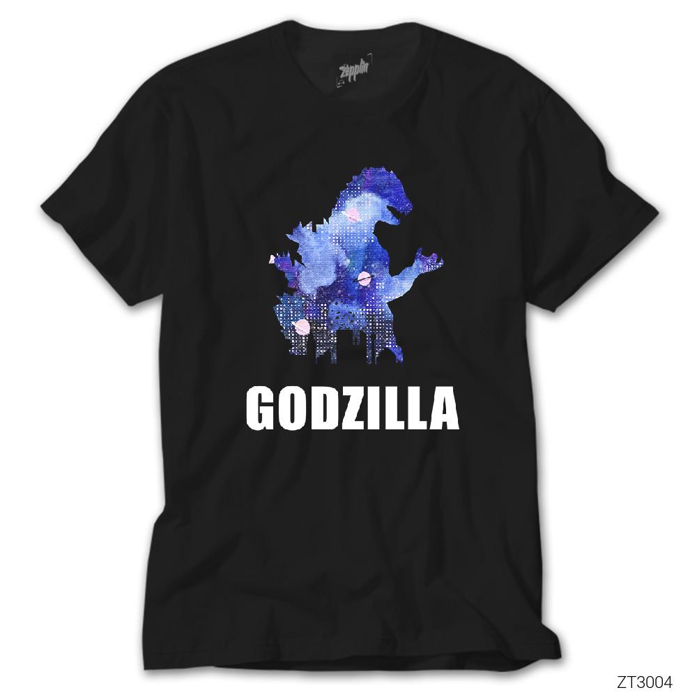 Godzilla in City Siyah Tişört