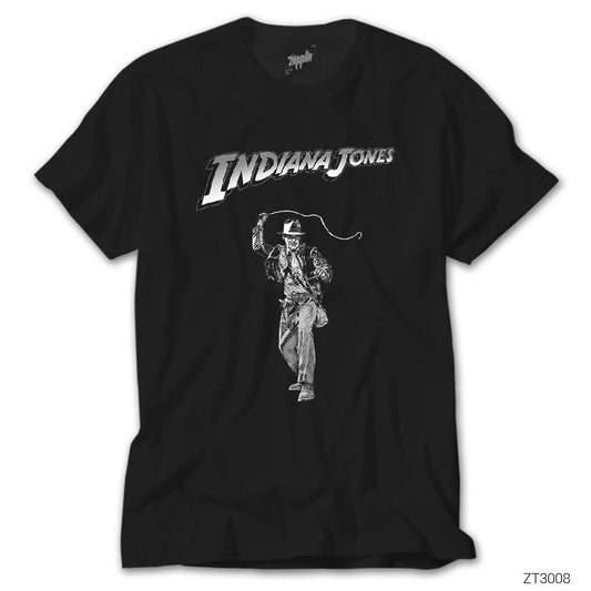 Indiana Jones BW Siyah Tişört