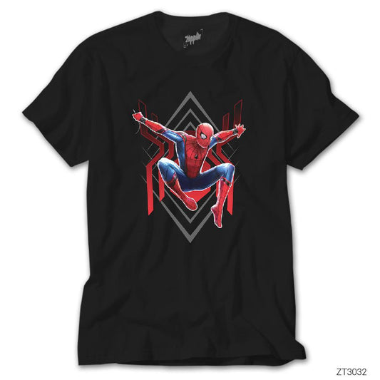 Spiderman Jump Siyah Tişört