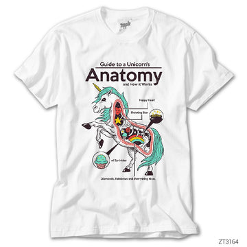 Unicorn Anatomy Beyaz Tişört