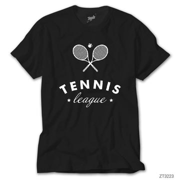 Tennis League Siyah Tişört