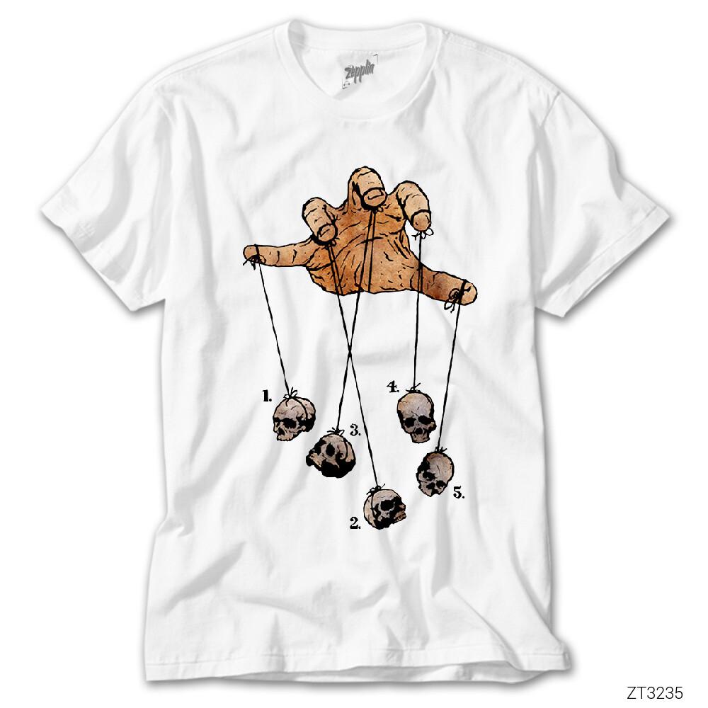 Puppet Skull Beyaz Tişört