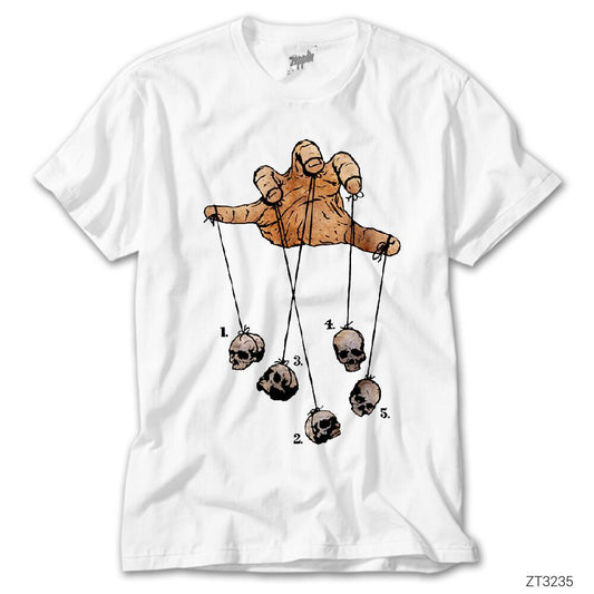 Puppet Skull Beyaz Tişört