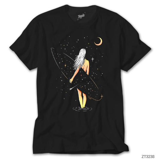 Surfer Girl Siyah Tişört