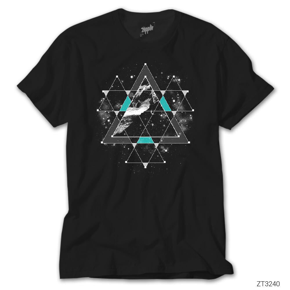 Triangle Space Siyah Tişört