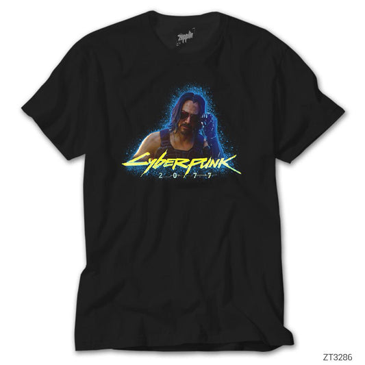 Cyberpunk 2077 Keanu Reeves Siyah Tişört