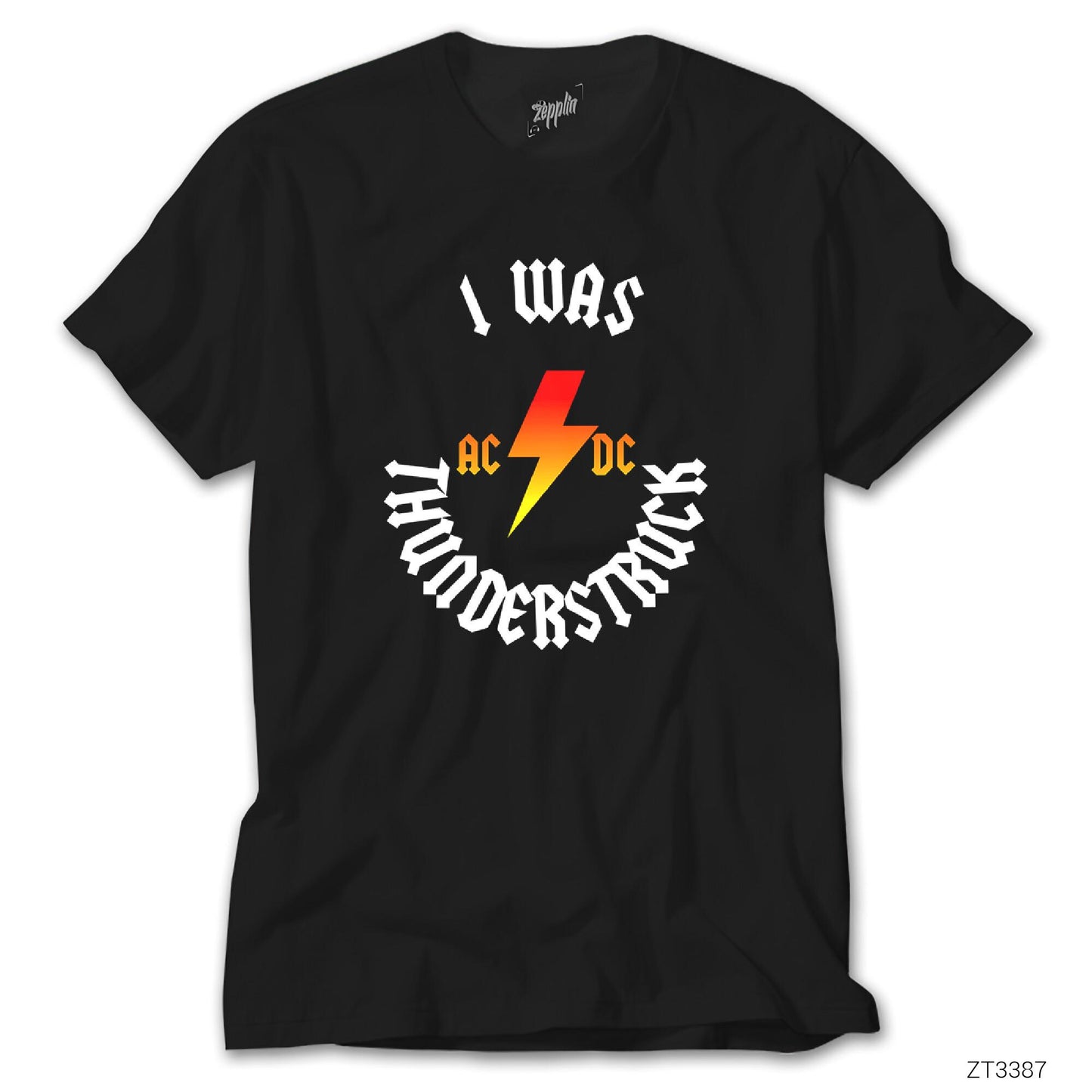 AC DC I Was Thunderstuck Siyah Tişört