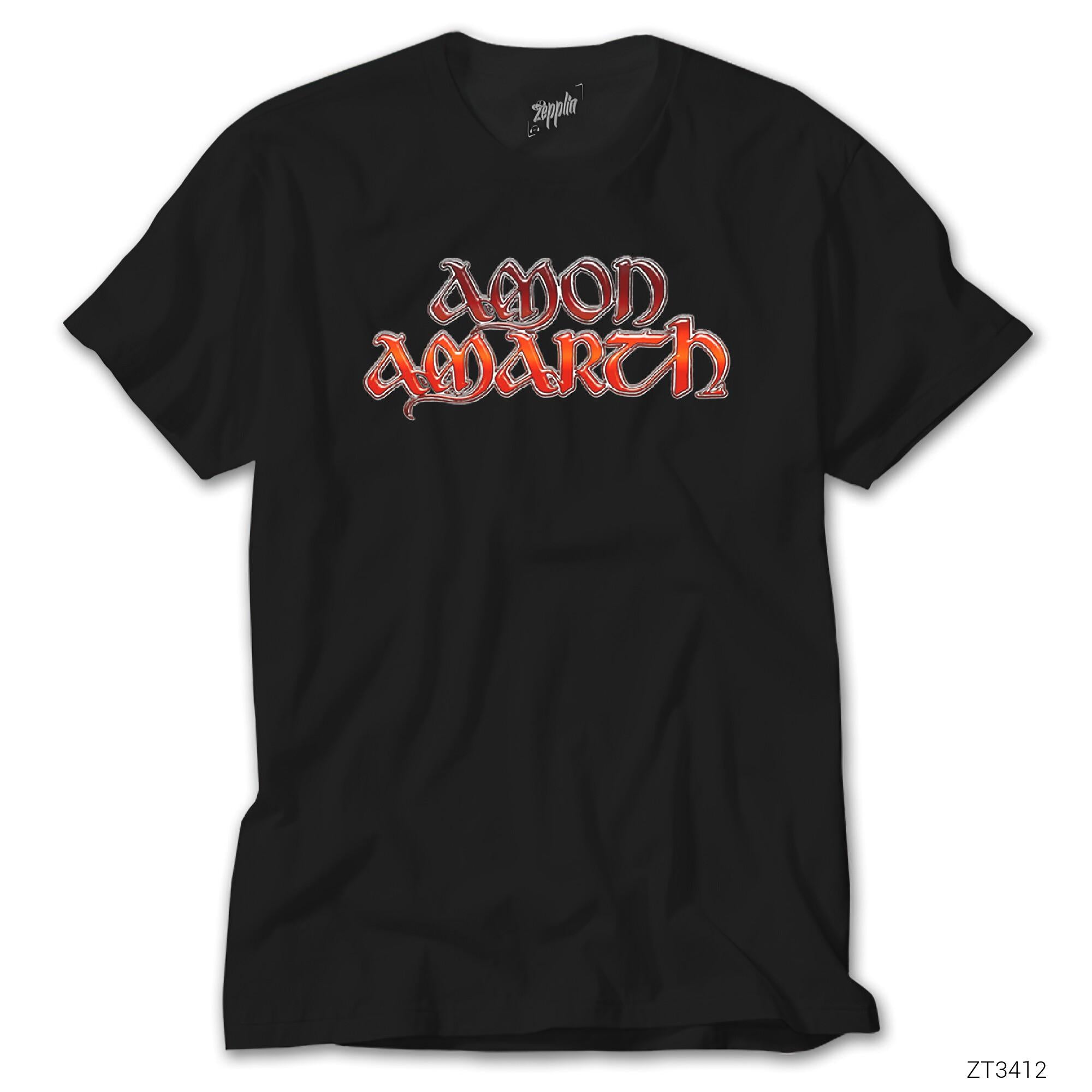 Amon Amarth Red Black Siyah Tişört