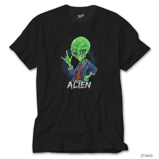 Rock Star Alien Siyah Tişört