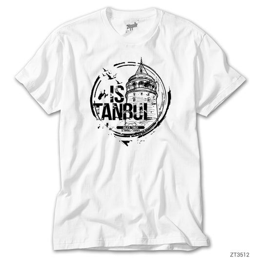 Istanbul Galata Tower Beyaz Tişört