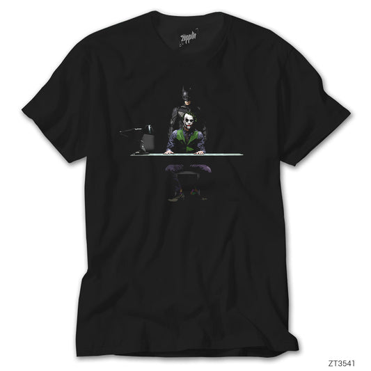 Batman And Joker Inquiry Siyah Tişört