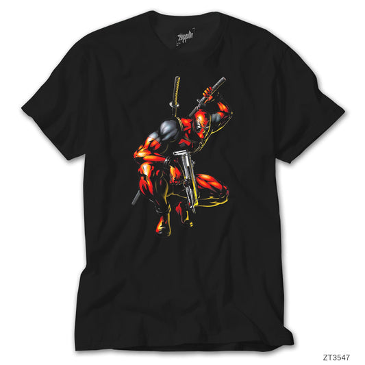 Deadpool Uzi Siyah Tişört