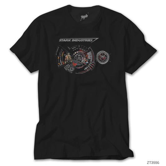Iron Man Arc Reactor Siyah Tişört