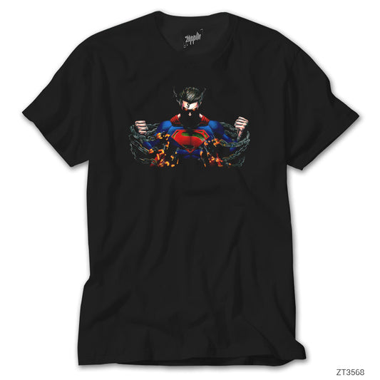 Superman Break Your Chains Siyah Tişört