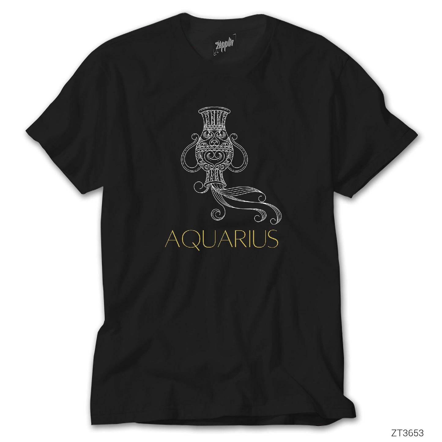 Kova Burç Retro Siyah Tişört