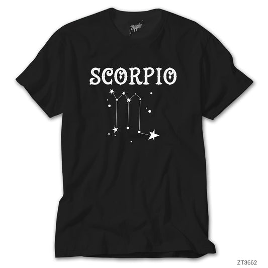 Akrep Burcu Yıldızlar Siyah Tişört