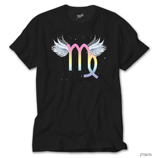 Başak Burcu Kanatlar Siyah Tişört