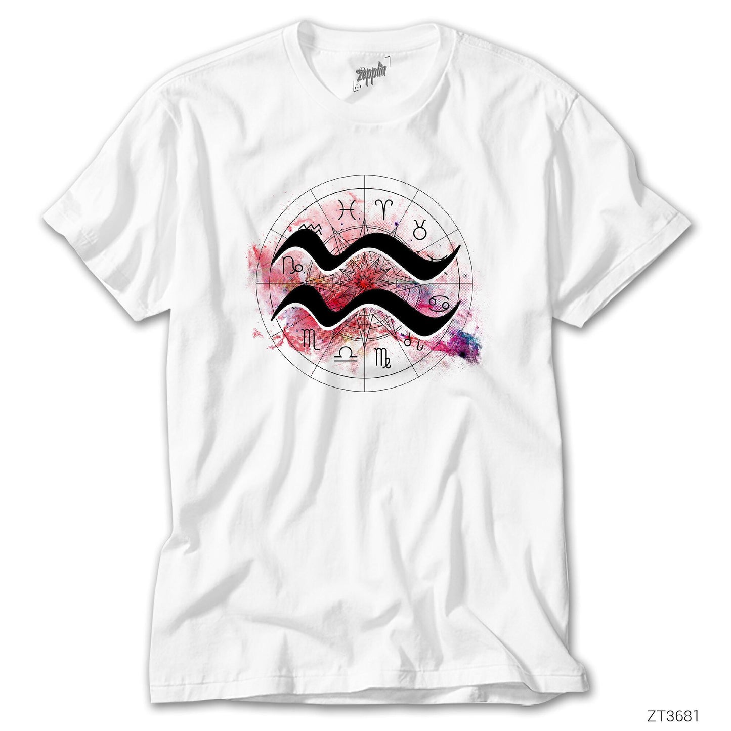 Kova Burcu Artwork Beyaz Tişört