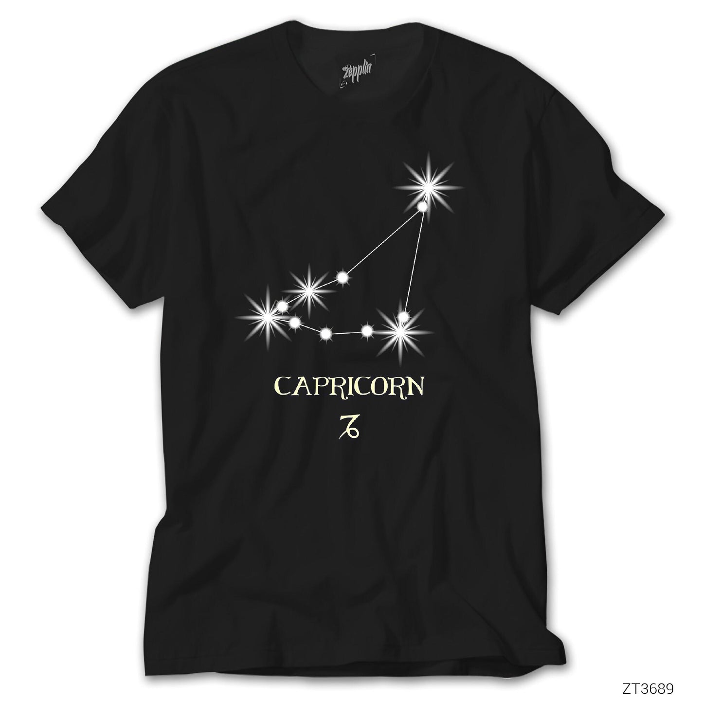 Oğlak Burcu Stars Siyah Tişört