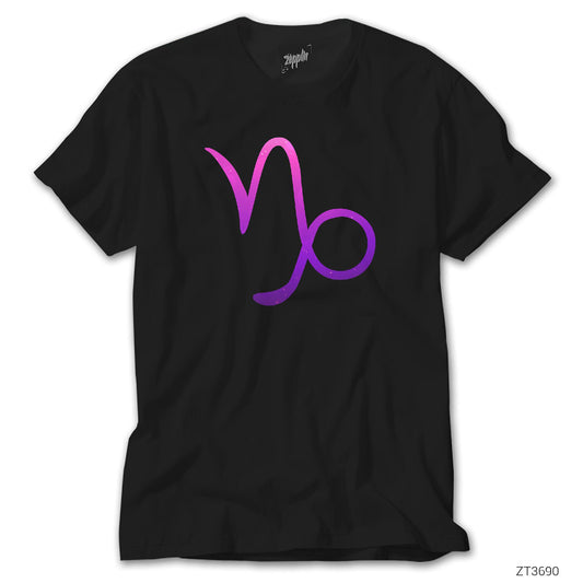 Oğlak Burcu İkon Siyah Tişört