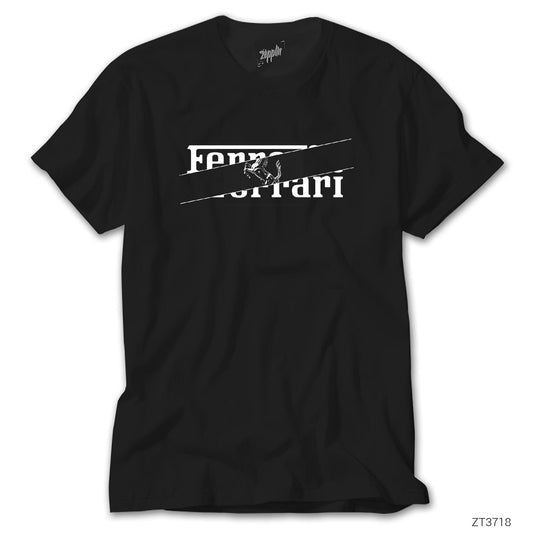 Ferrari Incision Siyah Tişört