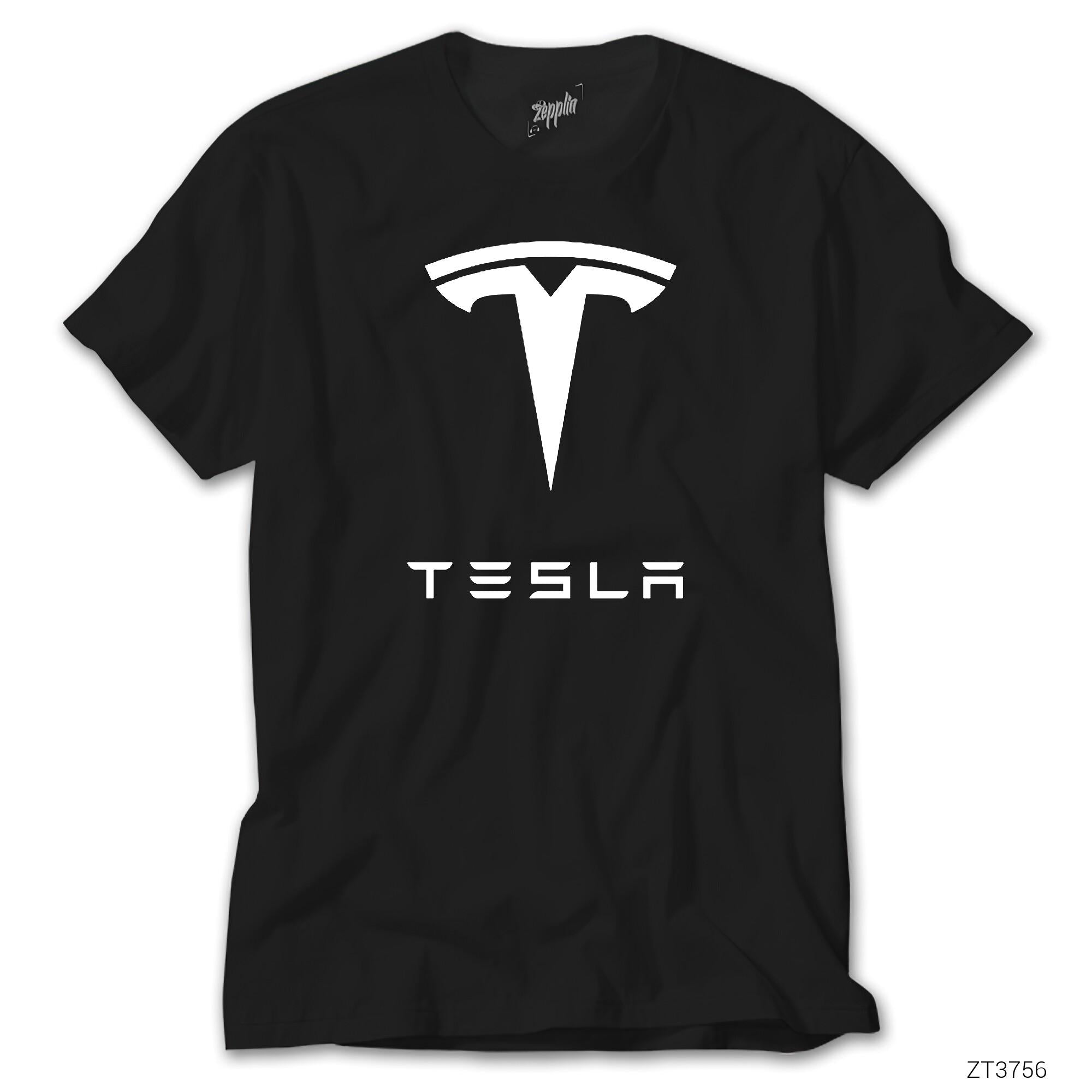 Tesla Logo Siyah Tişört