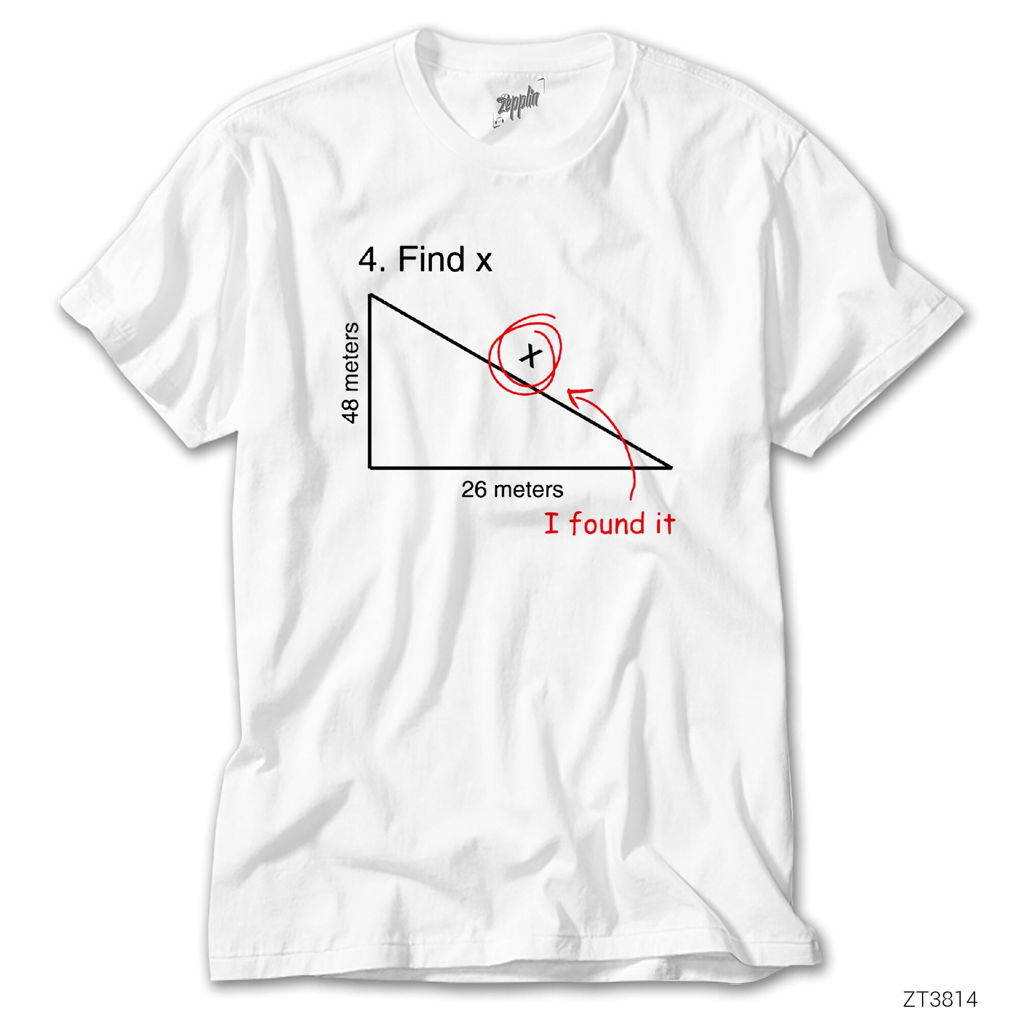 I Found It Geometri Beyaz Tişört